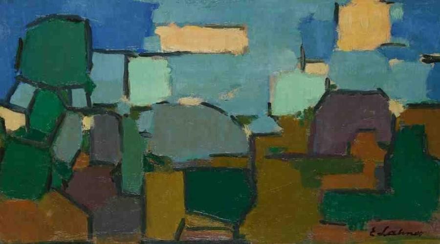 Emile LAHNER (1893-1980)
Paysage. Huile sur toile. Signée en bas à droite. 19 x 33 cm