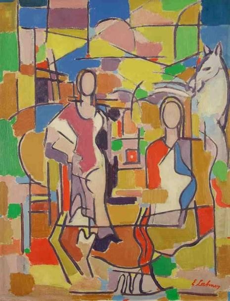 Emile LAHNER (1893-1980)
Les cavaliers. Huile sur toile. Signée en bas à droite. 65 x 50 cm