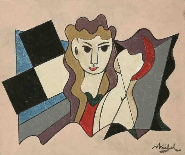 Edgar STOEBEL (1909-2001)
Femme au fond rose. Huile sur toile. Signée en bas à droite. 46 x 55 cm