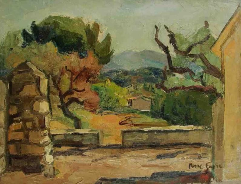 Pierre FAVRE (1906-1983)
Jardin à La Ciotat. Huile sur toile. Signée en bas à droite. Signée au dos. 27 x 35 cm. Exposition: Galerie Pierre Puget, Bandol, Août 1967, n°22