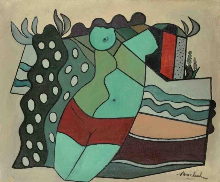 Edgar STOEBEL (1909-2001)
Femme à la plage. Huile sur toile. Signée en bas à droite. 54 x 65 cm