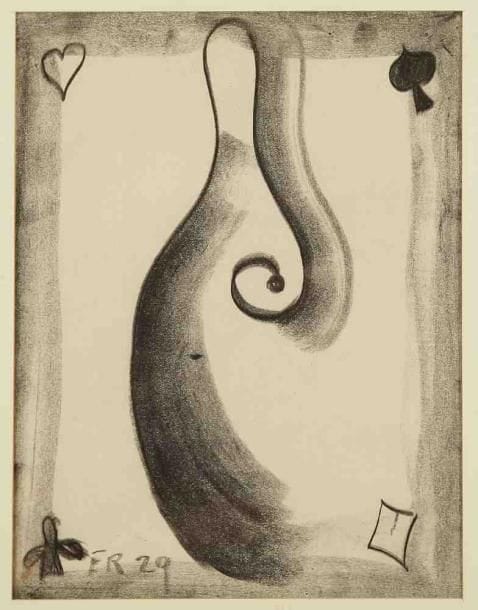 Ernest ENGEL-PAK (1885-1965)
Carte à jouer, 1929. Fusain. Monogrammé et daté en bas à gauche. 26 x 20 cm
