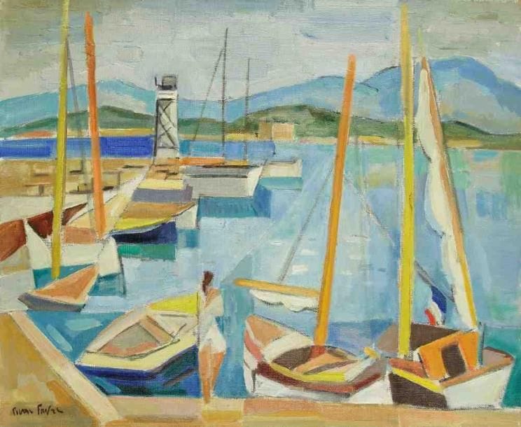 Pierre FAVRE (1906-1983)
Port du Lavandou. Huile sur toile. Signée en bas à gauche. 38 x 46 cm