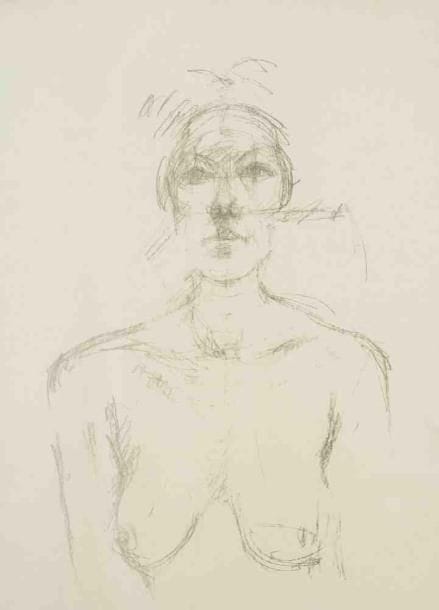 Alberto GIACOMETTI (d?après)
Portrait de femme. Lithographie. Non signée. 37 x 27 cm