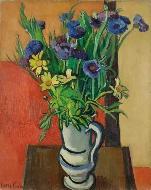 Pierre FAVRE (1906-1983)
Bouquet au fond orange. Huile sur toile. Signée en bas à gauche. 41 x 33 cm
