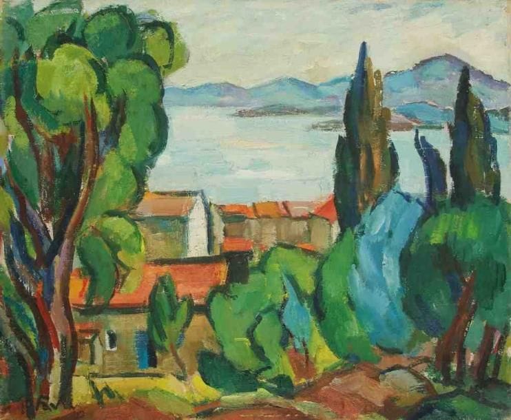 Pierre FAVRE (1906-1983)
Paysage du Lavandou. Huile sur toile. Signée en bas à gauche. 38 x 46 cm