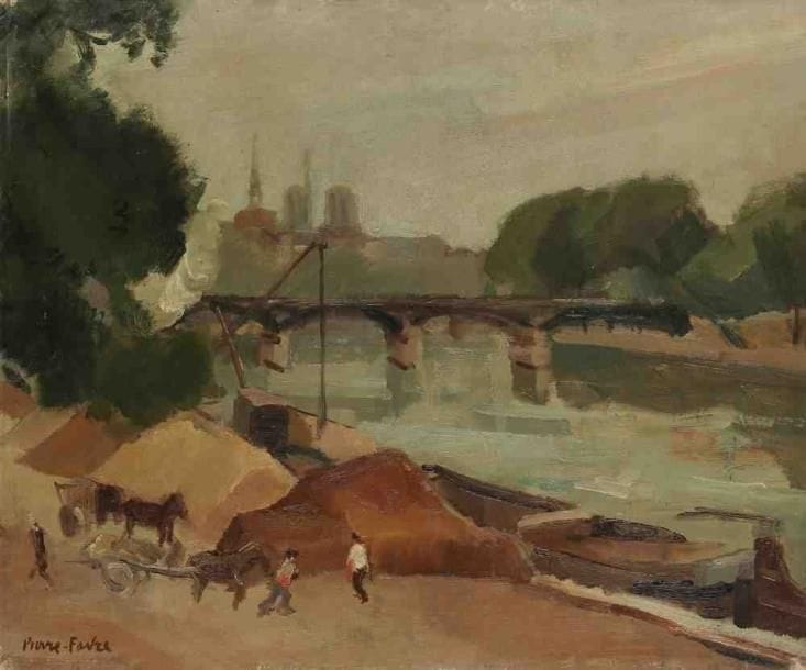 Pierre FAVRE (1906-1983)
Paris, Notre-Dame vue des quais de Seine. Huile sur toile. Signée en bas à gauche. 46 x 55 cm