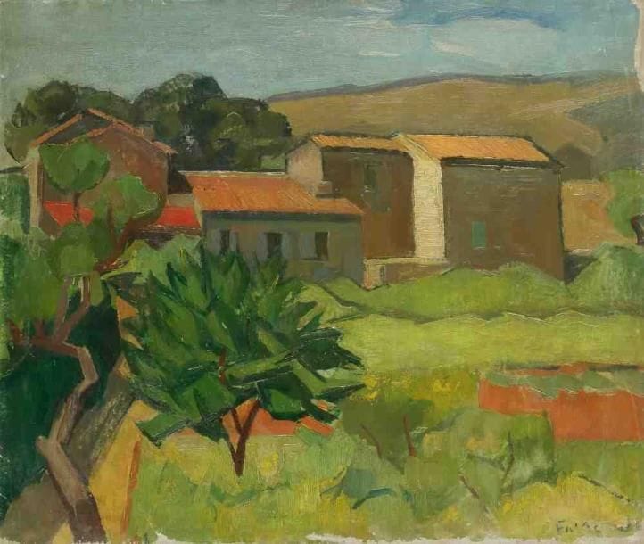 Pierre FAVRE (1906-1983)
Mas provençal. Huile sur toile. Signée en bas à droite. (Accidents). 46 x 55 cm