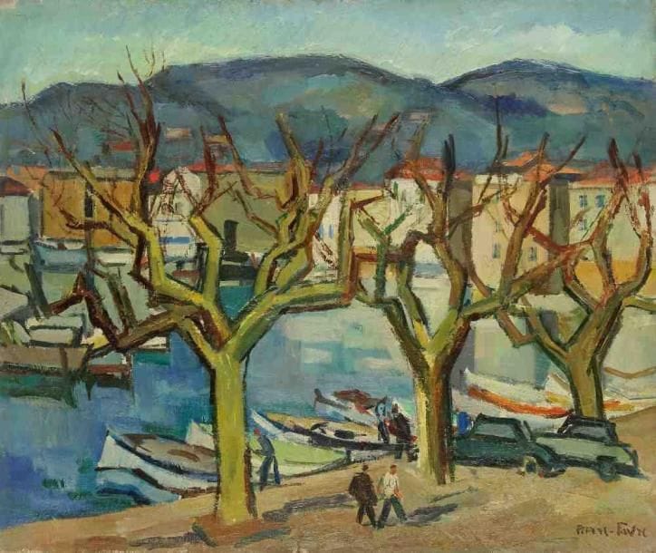 Pierre FAVRE (1906-1983)
Port de La Ciotat. Huile sur toile. Signée en bas à droite. (Petites restaurations). 46 x 55 cm