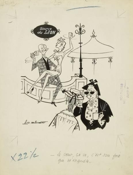 Albert-Georges BADERT
PETITES FEMMES ET VIEUX MARCHEURS. Ensemble de 10 dessins originaux à l'encre de Chine, pour le journal «Ici Paris» (années 1950/1960), 25 x 33, tous signés