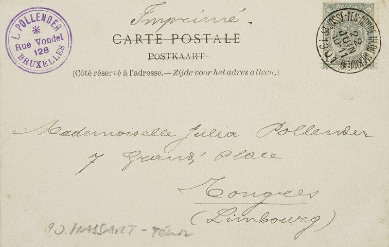THÉÂTRE ROYAL DE LA MONNAIE. Photographies et cartes postales.Cartes postales de la saison 1900-1901 (14, plus programme incomplet), reprise de Faust en 1904 (6), tract et photo pour Les Troyens à Carthage, représentations d?Au soleil du Mexique de M. Yvain 1952 (4)