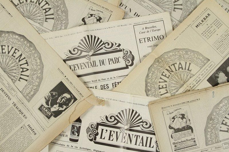 REVUES. L?Éventail. L?Hebdomadaire officiel de la Vie Mondaine. Le reflet des Arts et des Lettres (Bruxelles), collection incomplète de 1944 à 1960, certains numéros en double