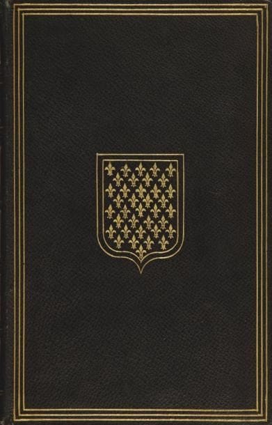 [DU TILLET (Jean)]
La Chronique des Roys de France, puis Pharamond iusques au Roy Henry, second du nom, selon la computation des ans, iusques en l'an mil cinq cens quarante & neuf. Paris: René Avril pour Galliot du Pré, 1550. - In-8, (4 ff.), cxx ff. ch. cxix. Maroquin bleu nuit, triple filet doré en encadrement et blason doré au centre sur les plats, dos à nerfs richement orné, triple filet doré intérieur, tranches dorées (Bibolet). Seconde édition française, après celle de 1549, de ce résumé chronologique de l'histoire de France composé par l'évêque Jean Du Tillet (150.-1570) et présenté sous la forme d'un tableau de quatre colonnes (Ans de Jésus Christ - Ans du règne - Description des événements - Ans du monde). La chronologie est complétée par le Catalogue des Papes, puis S. Pierre iusques à Paul, tiers du nom et le Catalogue des Empereurs, puis Octovian César iusques à Charles V du nom. L'édition est illustrée de 5 bois en médaillon dans le texte et de la marque de Galliot du Pré au verso du dernier feuillet. Très bel exemplaire relié par Bibolet. Note du XIXe siècle sur Jean du Tillet sur la première garde.