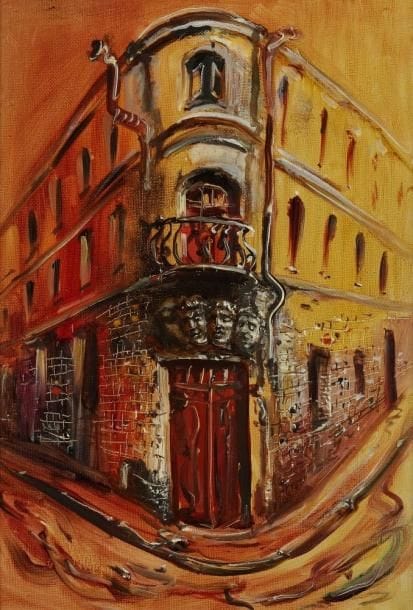 Vladimir Efimovich BRAININ (né en 1951)
Coin de rue, 1989 Huile sur toile. Signée et datée au dos. 50 x 35 cm