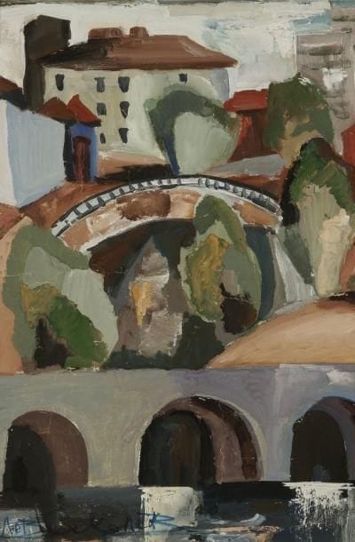 Lev SOKOLOV (né en 1949)
Village de montagne, 1985 Gouache. Signée en bas à gauche. Signée, datée et dédicacée au dos. 57 x 41 cm