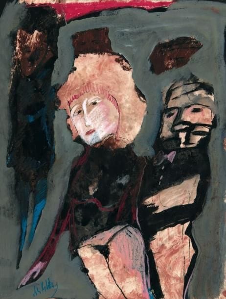 Zvy MILSHTEIN (né en 1934)
En passant, 1987 Gouache. Signée en bas à gauche. 65 x 50 cm