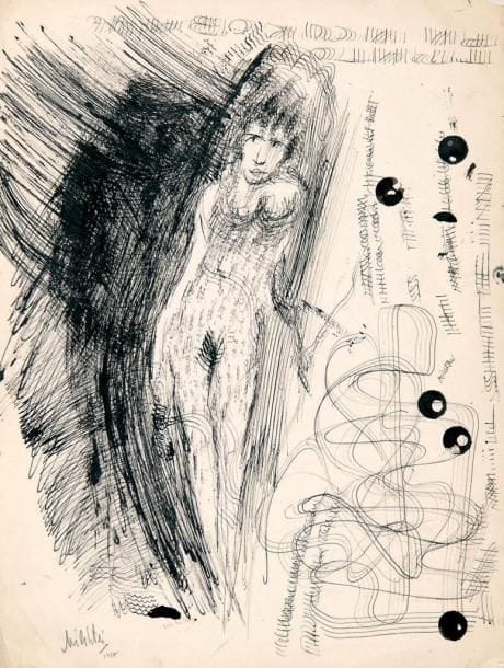 Zvy MILSHTEIN (né en 1934)
Sans titre, vers 1967 Encre. Signée en bas à gauche. 32,5 x 25 cm