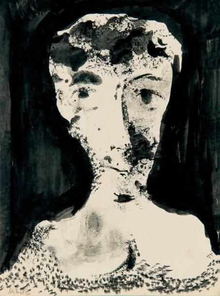 Zvy MILSHTEIN (né en 1934)
Portrait, vers 1964 Encre. Signée en bas à gauche. 65 x 50 cm