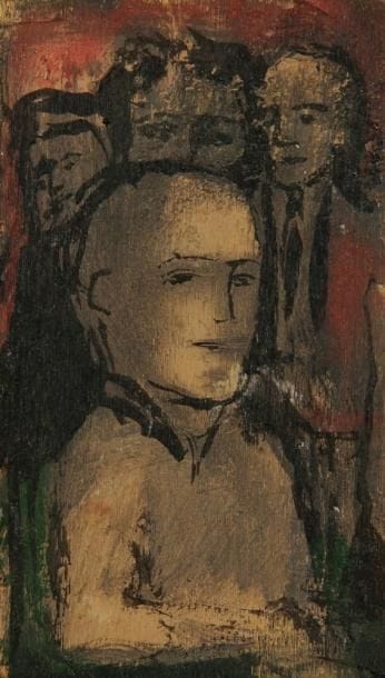 Zvy MILSHTEIN (né en 1934)
Portrait de jeune homme, vers 1982 Huile sur bois. 10,5 x 5,5 cm