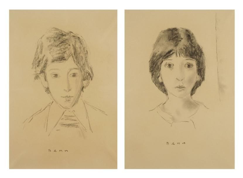 Bencion BENN (1905-1989)
Portraits d?enfants Deux fusains. Signés en bas au milieu. 50 x 35 cm chaque