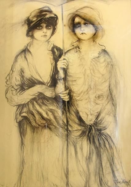 Eva DAVID (XXe siècle)
Tania, 1977 Fusain. Signé en bas à gauche. 133 x 93 cm Exposition: Biennale d?Alexandrie, 1978