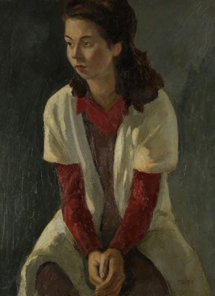 Jean JOYET (né en 1919)
Femme assise Huile sur toile. Signée en bas à droite. 73 x 54 cm