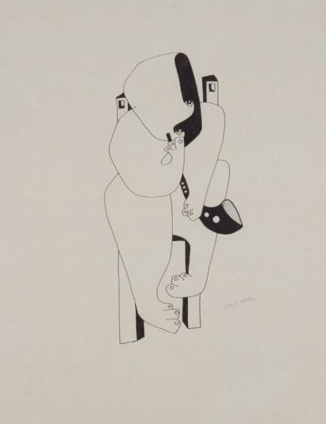 David FARSI (Né en 1953)
Homme à la pipe, 1977 Encre. Signée et datée en bas à droite. 37 x 29 cm