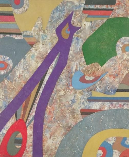 Oleg LIAGATCHEV (né en 1939)
L?Oiseau, 1979 Acrylique sur toile. Signée en bas à gauche. Datée en bas à droite. 65 x 54 cm