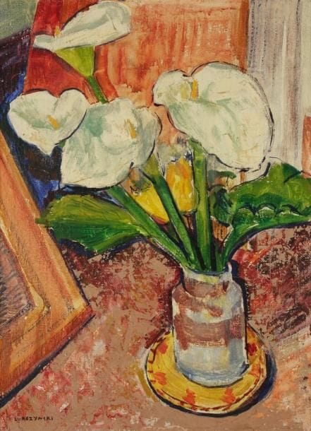Mieczyslaw LURCZYNSKY (1907-1992)
Bouquet d?arums Huile sur toile. Signée en bas à gauche. 72 x 54 cm