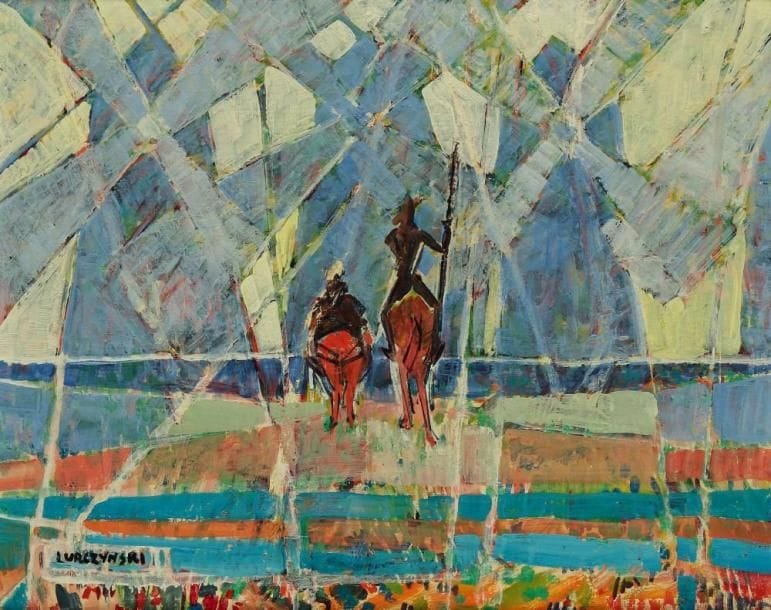 Mieczyslaw LURCZYNSKY (1907-1992)
Don Quichotte et Sancho Panza Huile sur toile. Signée en bas gauche. 43 x 53,5 cm