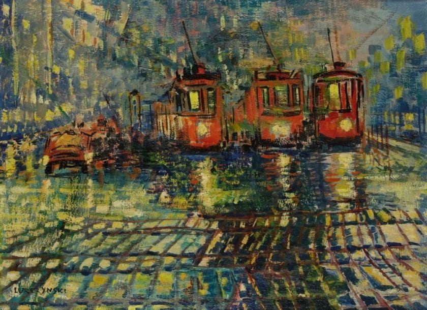 Mieczyslaw LURCZYNSKY (1907-1992)
Les Tramways Huile sur toile. Signée en bas à gauche. 53 x 73 cm
