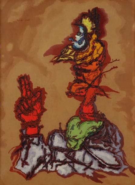 Armand Henri NAKACHE (1894-1976)
Moïse Huile sur toile. Signée en haut à gauche. Signée, datée et titrée au dos. 61 x 46 cm