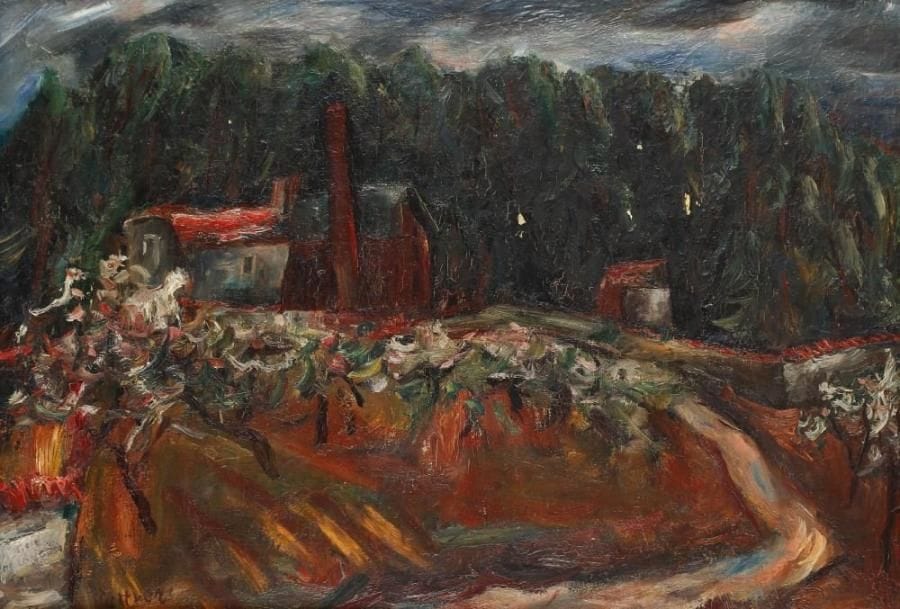 ABRAHAM RATTNER (1893-1978)
Paysage à l?usine Huile sur toile. Signée en bas à gauche. Accidents et manques. 65 x 46 cm