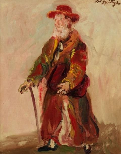 Walter SPITZER (né en 1927)
Vieux religieux, 1974 Huile sur toile. Signée en haut à droite. Contresignée, titrée et datée au dos. 41 x 32 cm