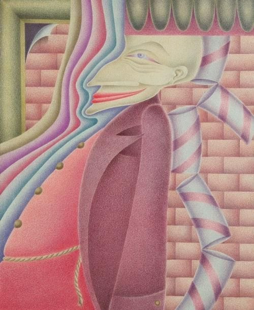 Vladimir TCHERNYCHEV (né en 1952)
Personnage, 1982 Huile sur toile. Signée et datée en bas à droite. 66 x 55 cm