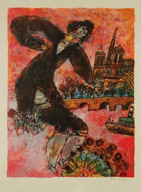 Théo TOBIASSE (né en 1927)
J?entends tinter les pierres de Notre-Dame Lithographie. Signée en bas à droite et numérotée sur 175 en bas à gauche. 80 x 60 cm