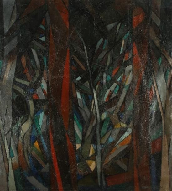 Béatus ZUMSTEIN (né en 1927)
La Forêt Huile sur toile. Signée en bas à droite. 108 x 97 cm