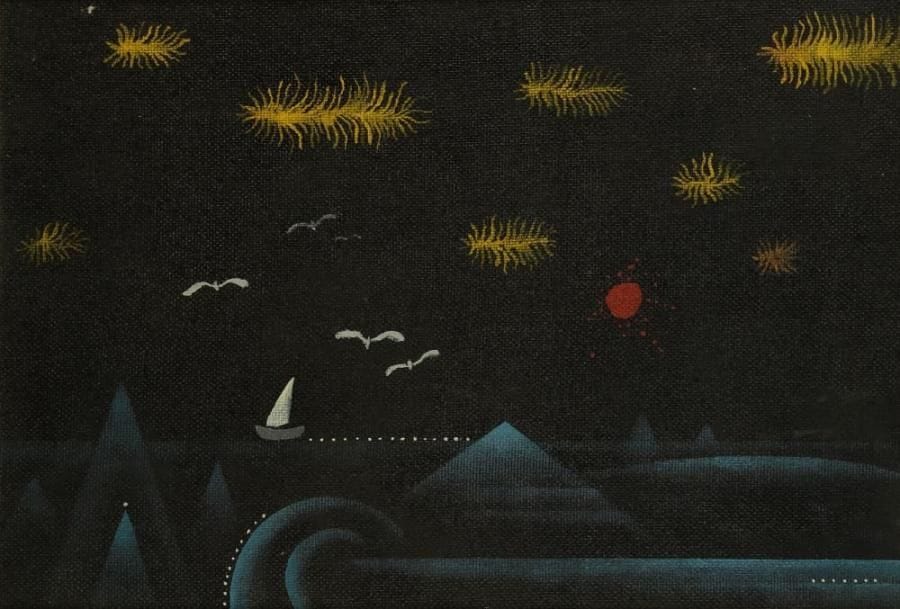 Vladlen GAVRILTCHIK (né en 1929)
Paysage au bateau, vers 1977 Huile sur isorel. Non signée. 32 x 46 cm
