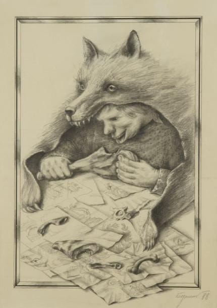 Solomon Moiseevich GERSHOV (1906-1989)
Homme à la peau de bête, 1988 Lithographie. Signée et datée en bas à droite. 34 x 24 cm
