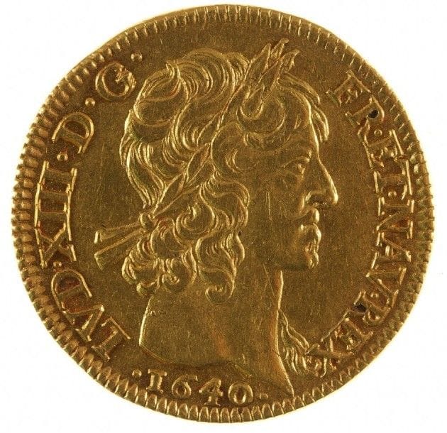 LOUIS XIII (1610-1643). Louis d’or, 1640, A= atelier de Paris. 6,75g. D.1298 . Fr.410. TB à TTB