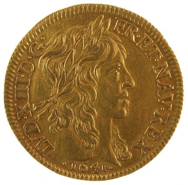 LOUIS XIII (1610-1643). Louis d’or, 1641, A= atelier de Paris. 6,74g. D.1298. Fr.410. TTB