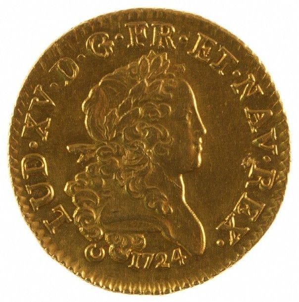LOUIS XV (1715-1774). Louis d’or dit Mirliton, 1724, E= atelier de Tours. . 6,49g. D.1638. Fr.459. SUP