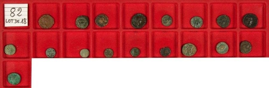 LOT de 18 imitations du monnayage des Empereurs gaulois, en billon. TB