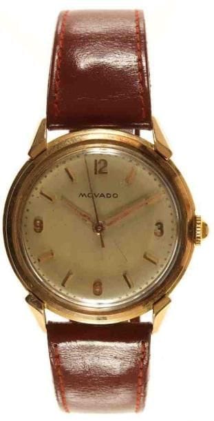 MOVADO
Montre bracelet d?homme en or jaune. Années 1950. Mécanisme antichoc à ancre. Spirale Breguet; calibre C 261 A. (A réviser). Poids brut: 37 g
