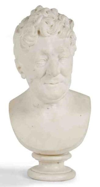 Jean-François LEGENDRE-HERAL (1796-1851)
Portrait présumé de Pierre Flandrin (1752-1796), dit le père Flandrin Buste en marbre. Signé Legendre Héral et daté 1829 sur la tranche de l?épaule gauche. H.: 58 cm