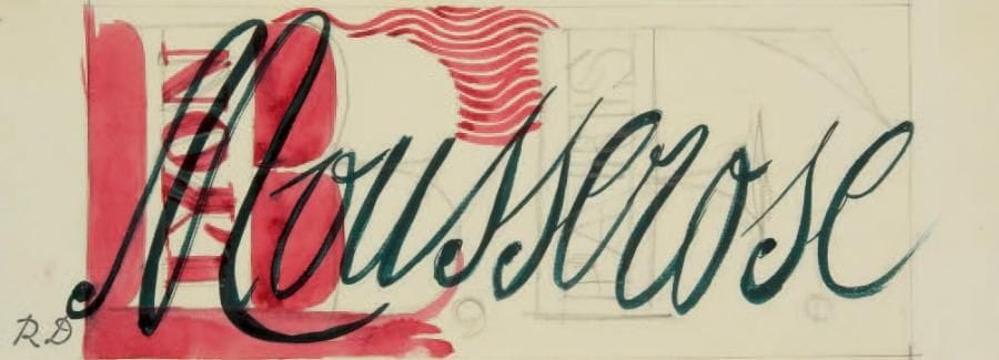 Raoul DUFY (1877-1953)
Mousserose Aquarelle, gouache et traits de crayon. Projet graphique pour les ateliers Bianchini-Férier. Timbre du monogramme en bas à gauche. 10 x 27,5 cm