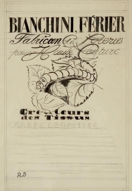 Raoul DUFY (1877-1953)
Bianchini-Férier au ver à soie Encre, gouache et traits de crayon. Projet graphique d'affiche pour les ateliers Bianchini- Férier. Timbre du monogramme en bas à gauche. 33 x 23 cm