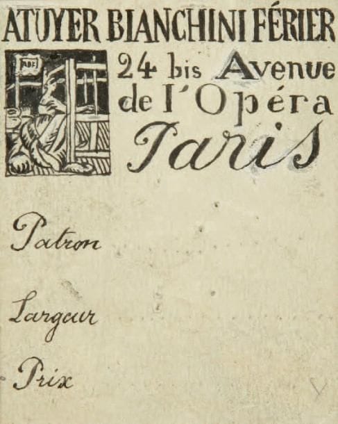 Raoul DUFY (1877-1953)
Atuyer Bianchini-Férier Encre et traits de crayon. Projet graphique d?étiquette pour Bianchini-Férier à Paris.6 x 5 cm
