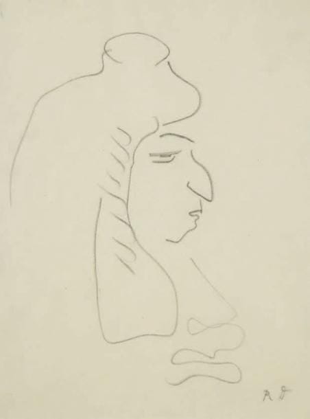 Raoul DUFY (1877-1953)
Profil. Projet de costume pour "la Fête des Rois" Mine de plomb. Monogrammée en bas à droite. 20,5 x 16 cm