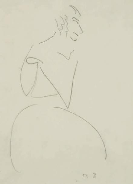 Raoul DUFY (1877-1953)
Costume de femme pour "la Fête des Rois" Mine de plomb. Monogrammée en bas à droite. 20,5 x 15 cm